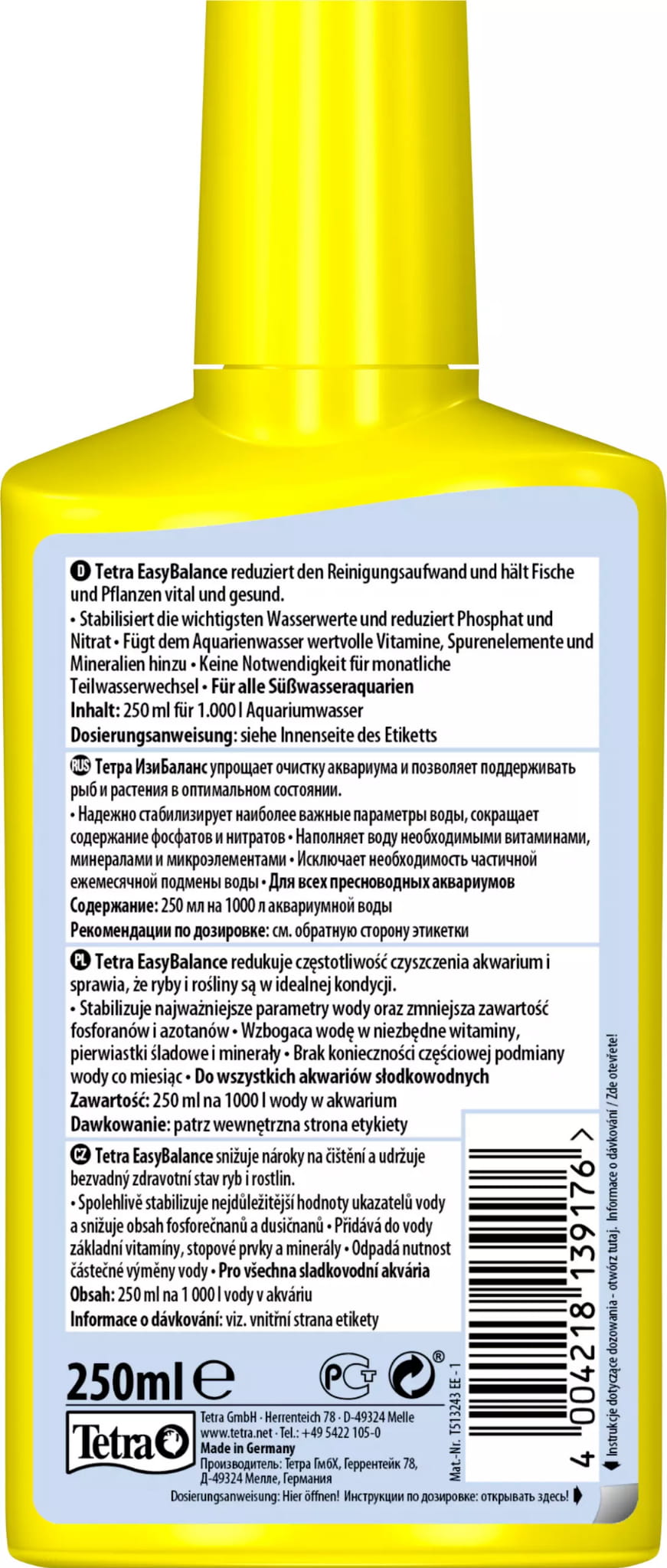 ZOLUX TETRA EasyBalance uzdatniacz w płynie stabilizujący parametry wody 250 ml